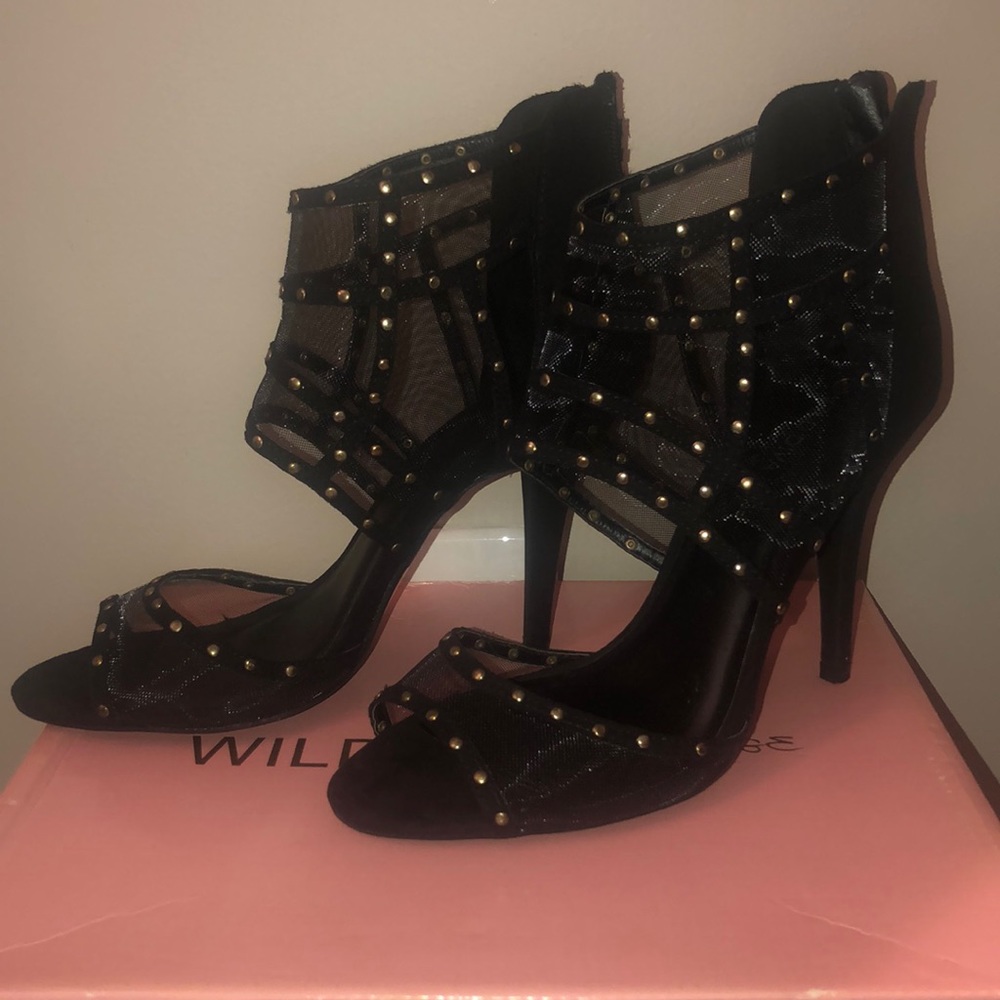 Black studded heels